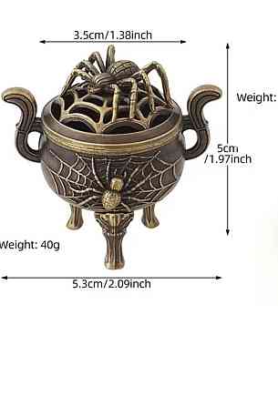 Кадильниця з павуком бронзова, підставка для пахощів, тримач для конусних ароматичних паличок, декор готичний Київ