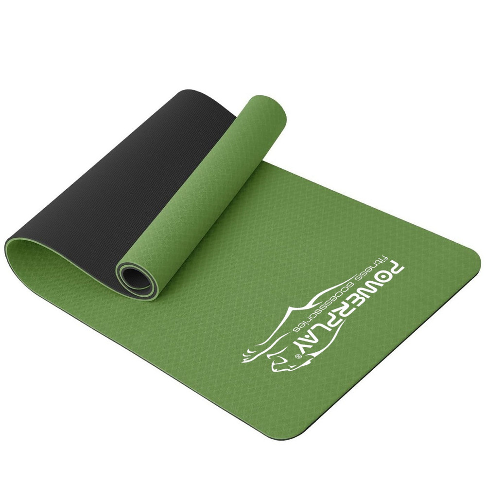 Килимок для йоги та фітнесу PowerPlay 4150 TPE Premium Performance Mat Зелений (183x61x0.6 см.) Каменское - изображение 1