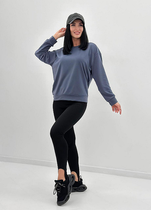 Базовий світшот з двонитки "Kaplan" оптом | Норма і батал 46-48, Графіт Київ - фото 1