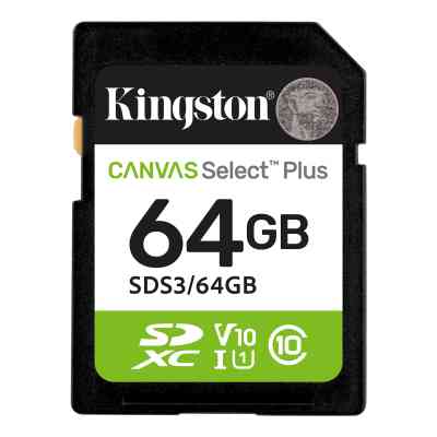 Карта памяти Kingston 64GB SDXC class 10 UHS-I V10 A1 Canvas Select Plus (SDS3/64GB) Винница
