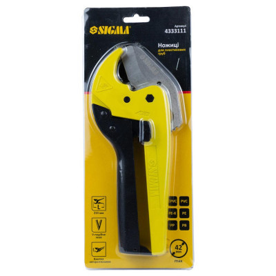 Труборез Sigma для пластиковых труб 0-42мм 233мм (сталь SK5) (4333111) Винница - изображение 9