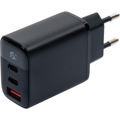 Зарядний пристрій Vinga 2xUSB-C PD30W + USB-A QC30W Display 30W Max (VCR30ACCDB) Вінниця - фото 2