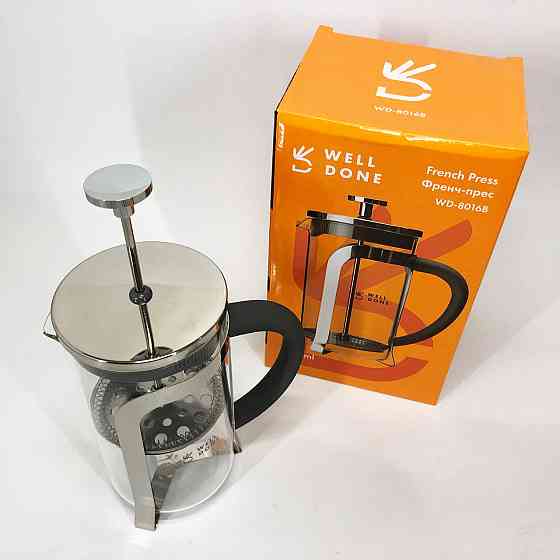 Міцний френч-прес з нержавіючої сталі Well, Скляний чайник для кави та чаю, Прес-заварник для чаю IL-18 Івано-Франківськ