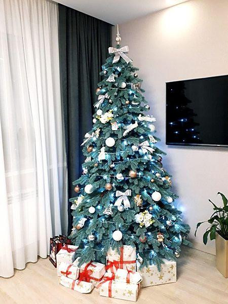 Искусственная пушистая елка Элит (высота 2.80 м) литая (Голубая) Киев - изображение 4