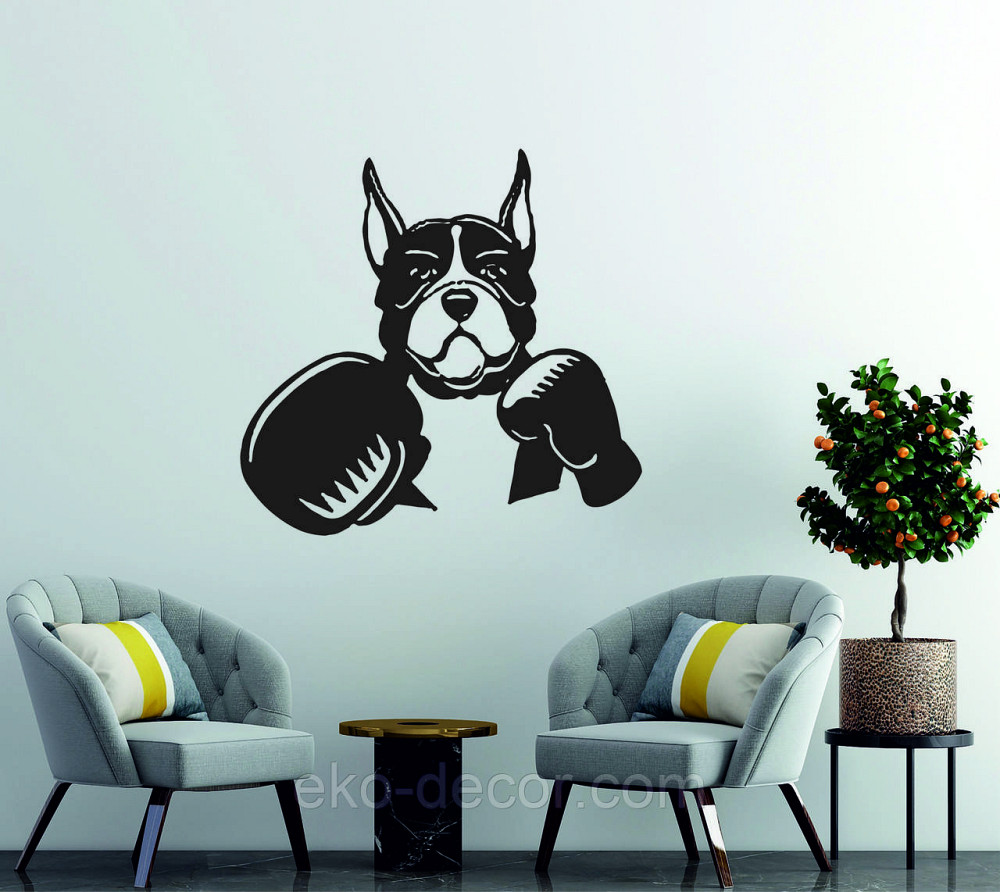 Декоративне настінне Панно «Боксер», Декор на стіну 90*86 см, Чорний Київ - фото 1