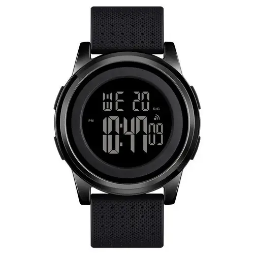 Мужские спортивные наручные часы Skmei 1502 (Черный с черным циферблатом) Киев