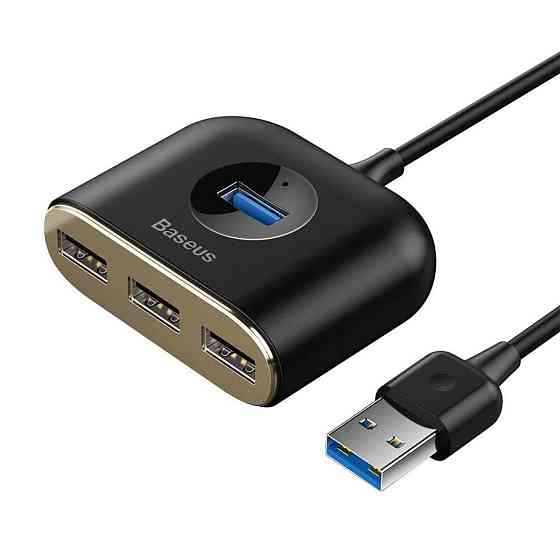 Хаб адаптер перехідник Baseus Square 4 in 1 USB HUB 1m, колір чорний CAHUB-AY01 Одеса