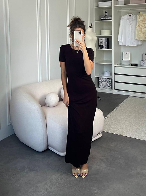 Жіноча базова облягаюча максі сукня у стилі скімс турецька натуральна віскоза Одеса - фото 2