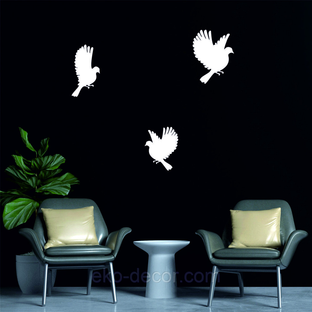 Декоративное настенное Панно «Птичка» Декор на стену(цена за 1шт) 30*16 см, Белый Киев - изображение 4