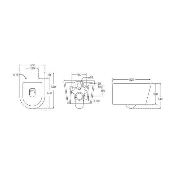 Унітаз підвісний Mixxus BEVEL-0302-T3 520x360x365mm, система змиву TORNADO 3.0   ( MI6705 ) 33421 Харків