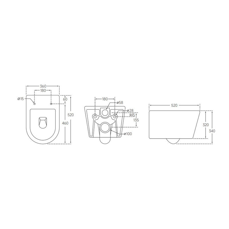 Унітаз підвісний Mixxus BEVEL-0302-T3 520x360x365mm, система змиву TORNADO 3.0   ( MI6705 ) 33421 Харків - фото 5