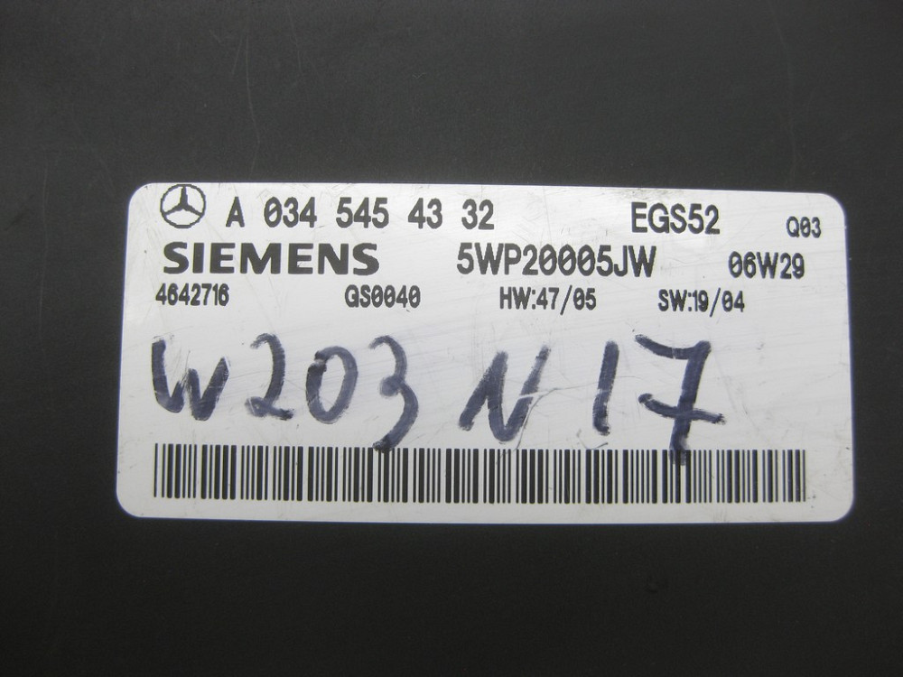 Mercedes-Benz  A0345454332 Блок керування 5 ступінчастою АКП EGS52 C-class W203 C-class S203 CL203 Sportcoupe CLC C203 Одеса - фото 5