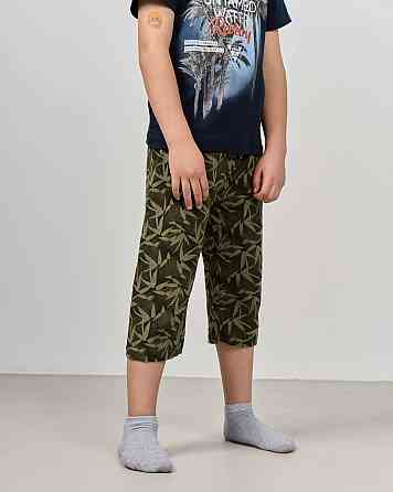 Комплект з капрі підлітковий Nicoletta — листя на шортах — Family look тато/син 89906 Київ