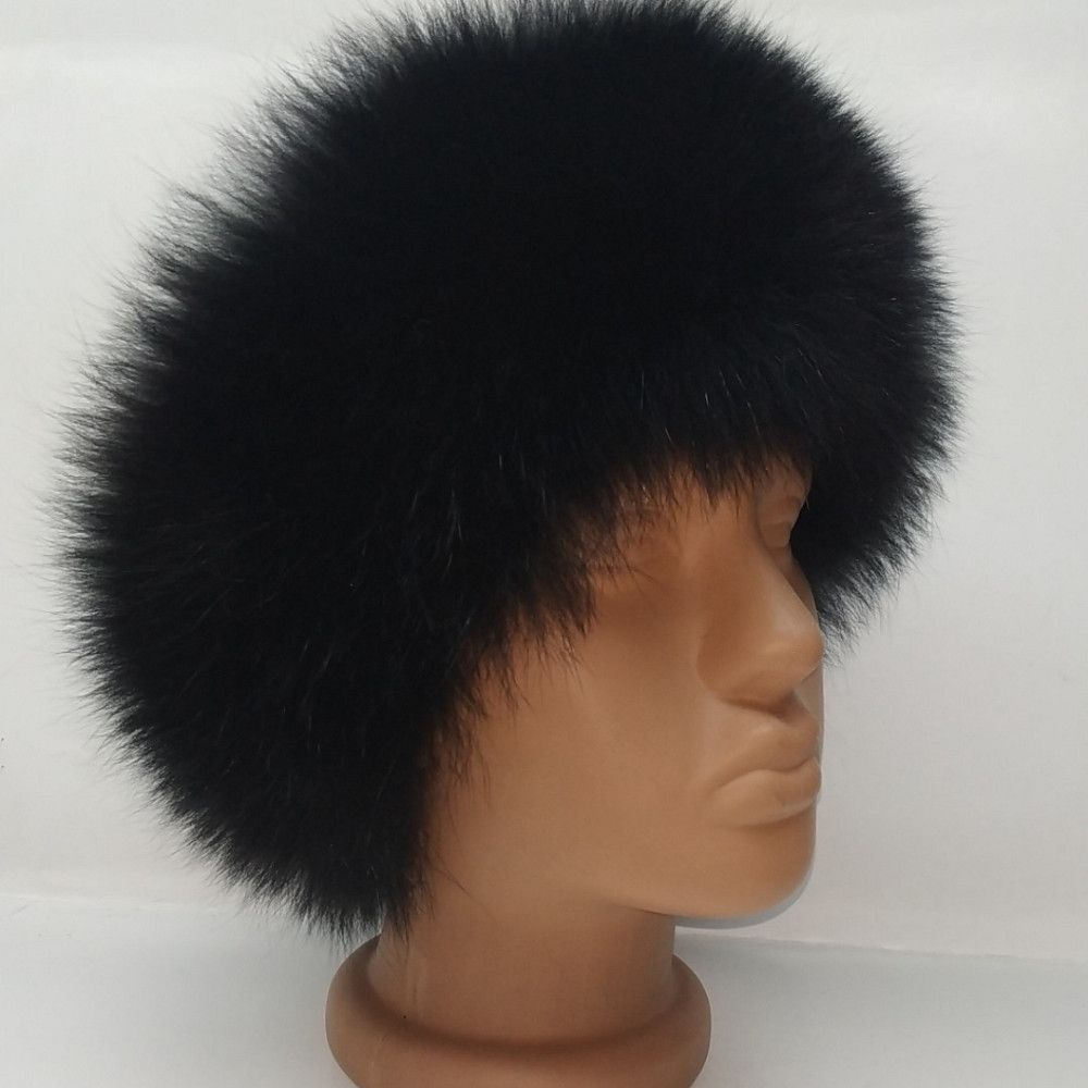 Меховая повязка на голову женская песцовая Черный Харьков - изображение 2