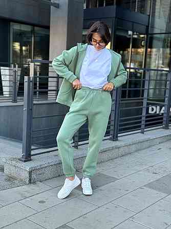 Теплый спортивный костюм женский на змейке Оливковый 46/48 Харьков