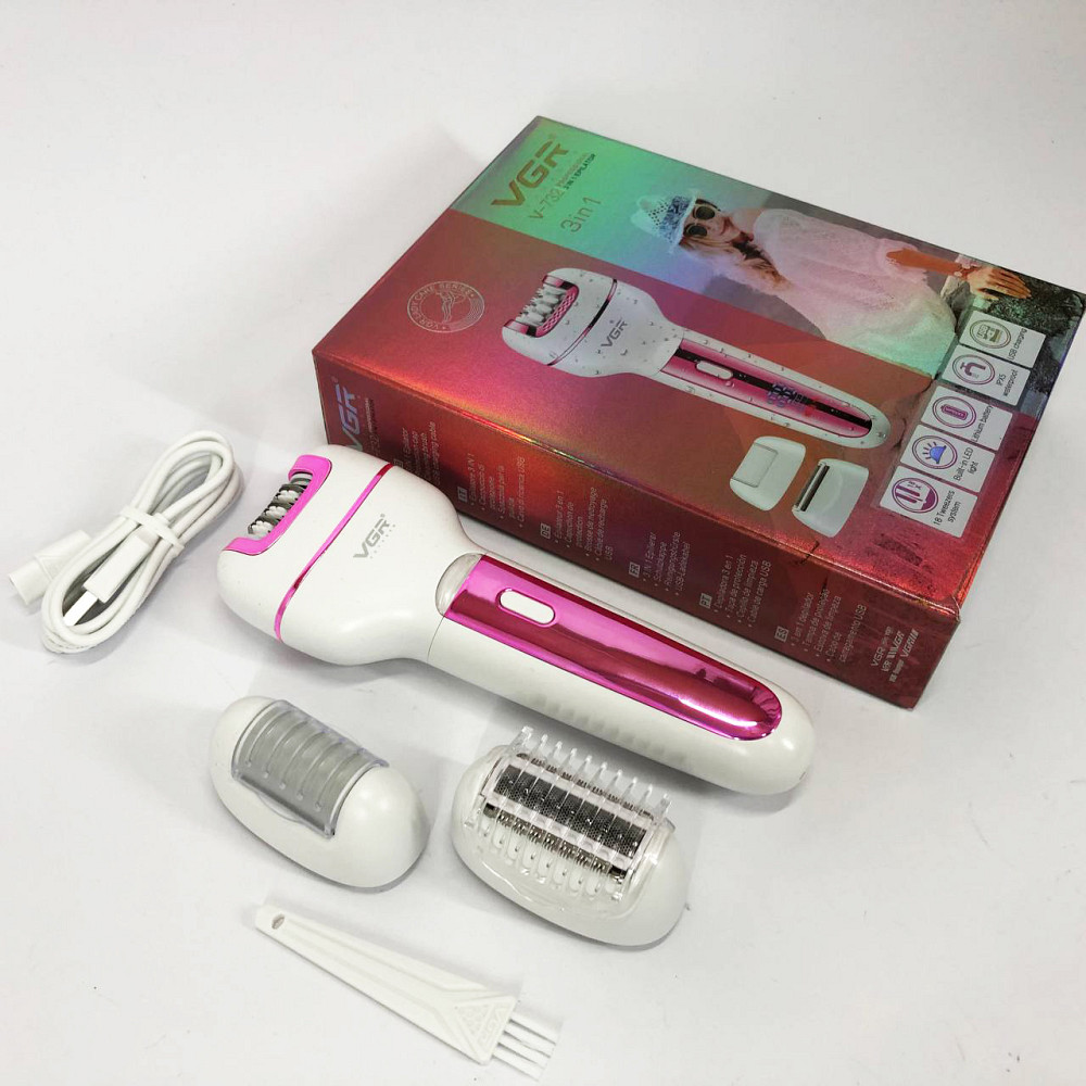 Епілятор електробритва для ніг VGR V-732, Епілятор жіночий із зарядкою від USB, Прилад для чищення ніг JY-93 Львів - фото 6