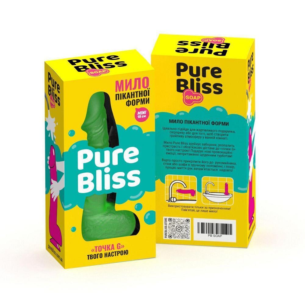 Крафтовое мыло-член с присоской Pure Bliss MINI Green, натуральное Sex Aura Киев - изображение 8