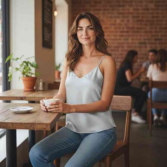 Шовкова майка на тонких бретельках Сірій XS/S Харків