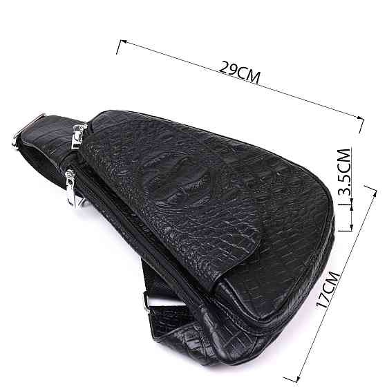 Чоловічі сумки з натуральної шкіри через плече Vintage 20489 Чорний Київ