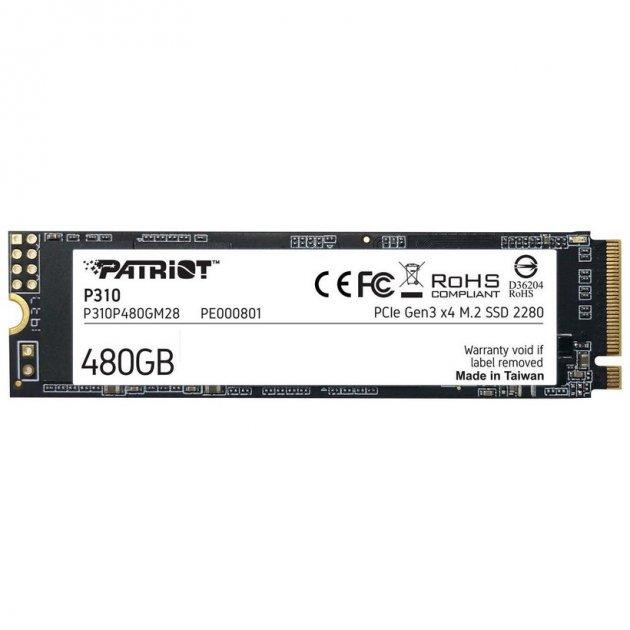 Накопичувач SSD M.2 Patriot P310 480GB NVMe 2280 PCIe 3.0x4 3D NAND TLC Киев - изображение 4