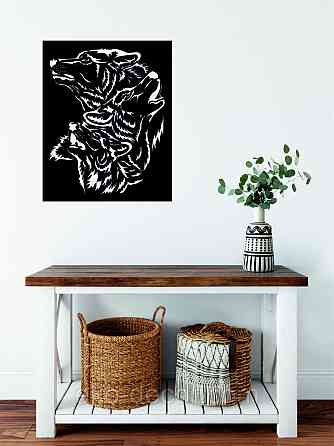 Декоративне настінне Панно «Вовки» Декор на стіну Київ