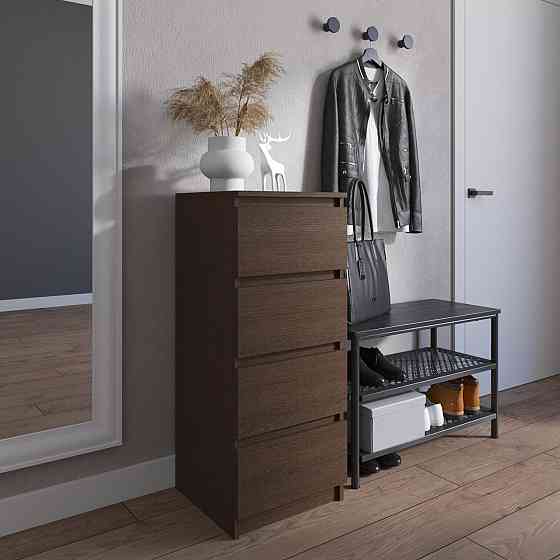 Комод VAYS R-17 Венге Темный, на 4 ящика без ручек, узкий, ЛДСП 40×40×98 см - для прихожей, спальни, коридора Львов