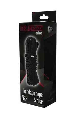 Мотузка для бондажа BLAZE DELUXE BONDAGE ROPE 5M BLACK Sex Aura Київ