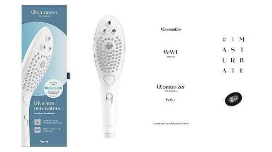 Насадка-стимулятор для душу 2в1 Womanizer Wave White, масажер для інтимних зон Sex Aura Київ
