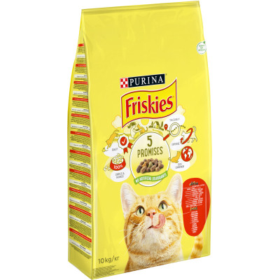 Сухой корм для кошек Purina Friskies с говядиной, курицей и овощами 10 кг (5997204569004) Винница - изображение 1