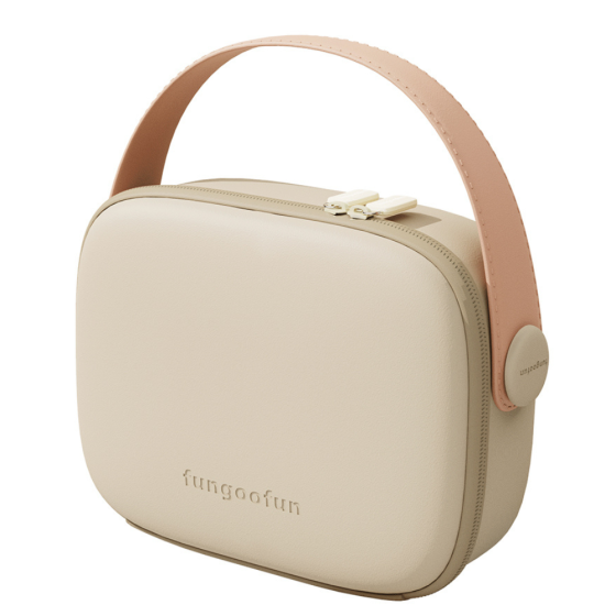 Косметичка Fungoofun силіконова б'юті-чемодан для косметики та аксесуарів, сумочка з ручкою на блискавці, бежева Кам'янець-Подільський