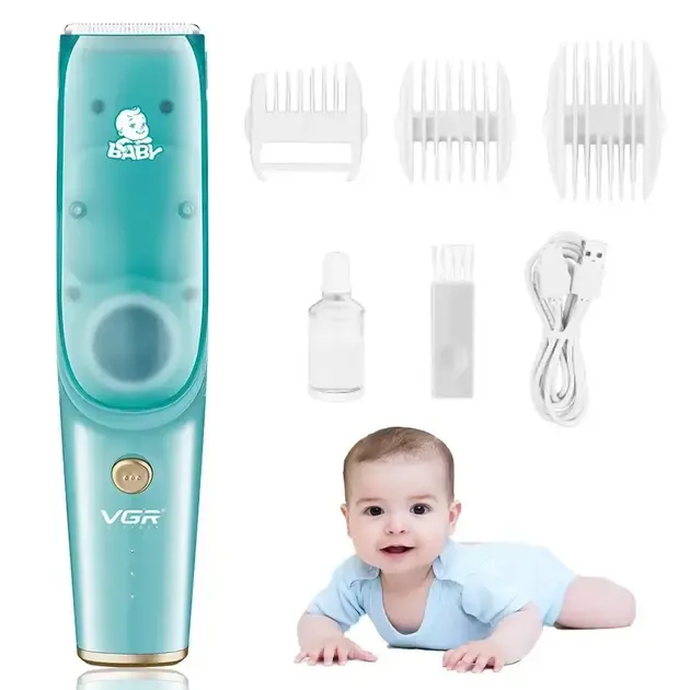 Бесшумная машинка для стрижки детей и младенцев VGR Baby V-151, Беспроводной триммер 3 насадки с вытяжкой Коломыя - изображение 2