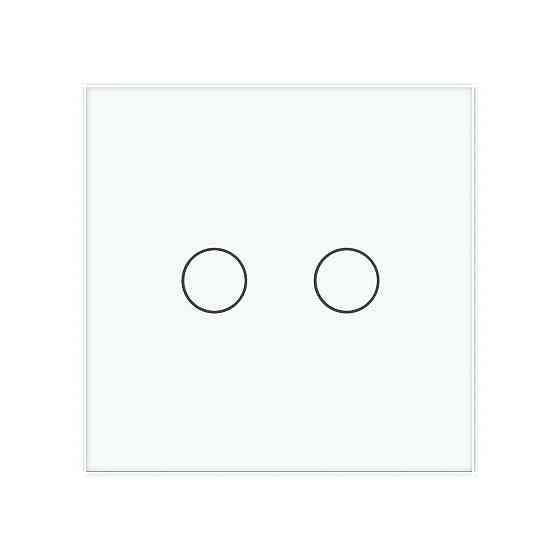 Сенсорний вимикач LIVOLO, 2-сенсорний, білий скляний, 5А 230В, без нейтралі (VL-C7FC2-2WP) Коломыя