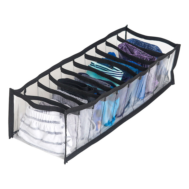 Прозрачный органайзер для трусиков и носков 10 ячеек S Pvh-s-black (Чёрный) Сумы - изображение 1