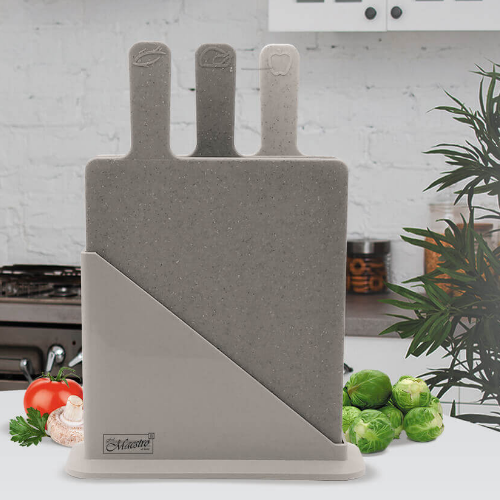 Набір дошок кухонних (3 дошки + підставка) пластик MR-1789G Maestro Житомир - изображение 4