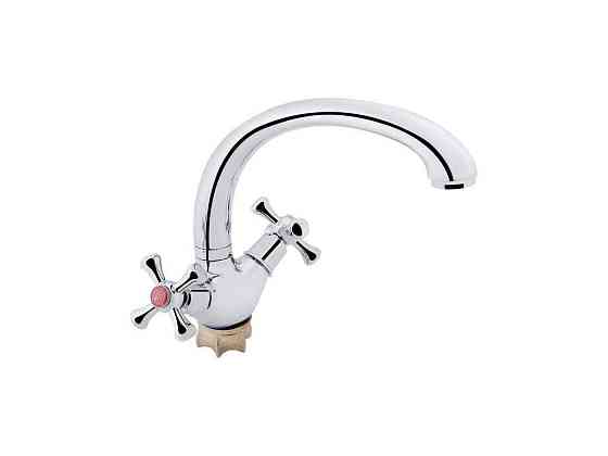 Смеситель на мойку хром для кухни Lamb 273F, Chrome двухвентильный LDLAM273FCRM21890 ТМ Lidz Киев