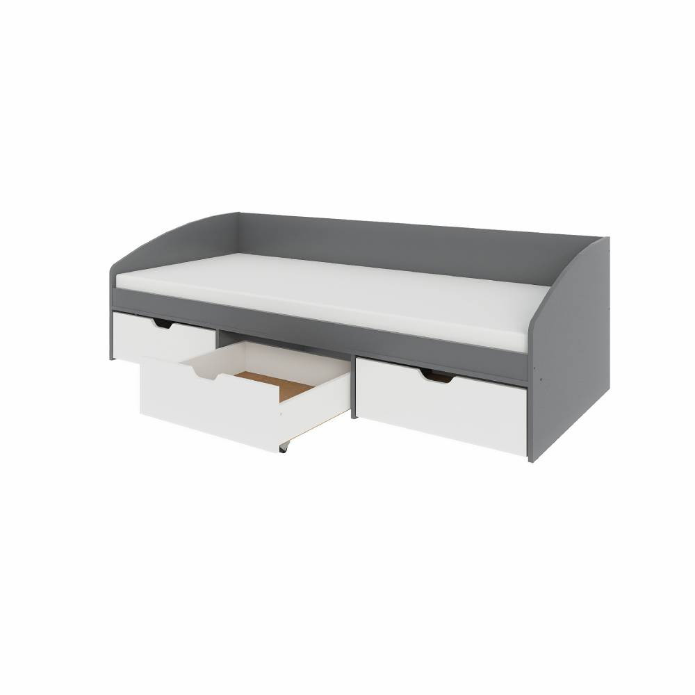 Ліжко односпальне з ящиками Еверест Комфорт 3 193х84х59 см Графіт/Німфея Альба (білий) (DTM-073834) Львів - фото 8