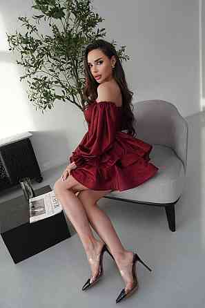 Женское романтическое праздничное платье, ткань: люрекс диско Красный, 42 Одесса