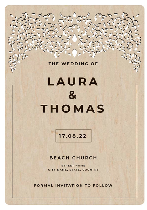 Запрошення на весілля із дерева EKOSTAR Київ - фото 1