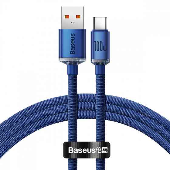 Кабель Baseus Crystal Shine Series Type-C 100W 1.2м блакитний Львів