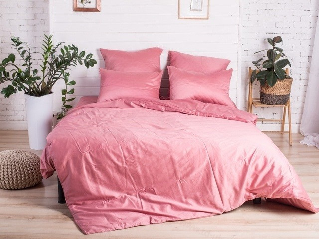 Ecotton Комплект постільної білизни Ecotton двоспальний 180х215 см однотонний рожевий Tea rose Коломия - фото 1