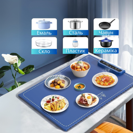 Коврик силиконовый на кухню для подогрева и размораживания пищи, напитков,готовых блюд детских бутылочек Каменец-Подольский