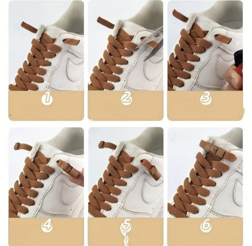 Еластичні шнурки без зав'язок з металевими застібками в колір Помаранчевий Сміла - фото 2