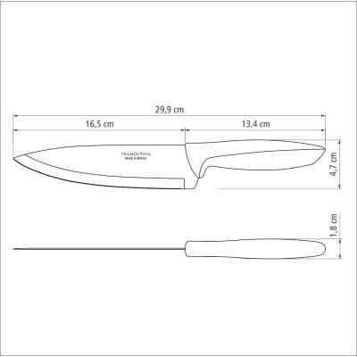 Кухонний ніж Tramontina Plenus Black Chef 178 мм (23426/107) Вінниця
