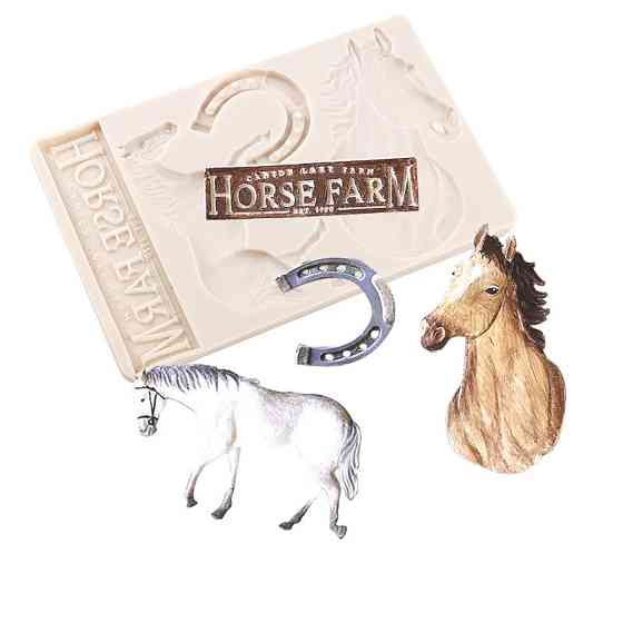 Молд силиконовый Лошадь и подкова 203 на 128 мм серый Киев