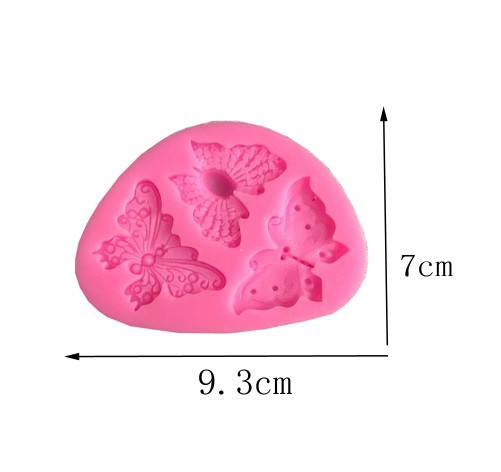 Молд силіконовий Метелики 93 на 70 мм рожевий Київ - фото 2