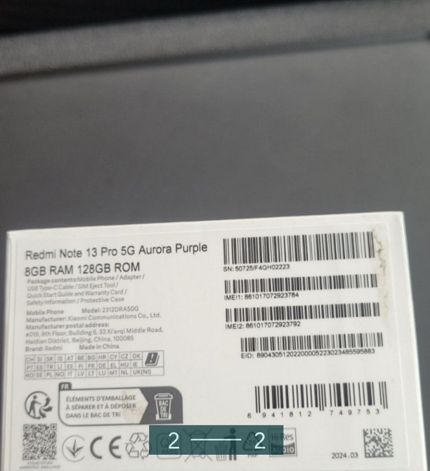 Телефон: Redmi NOTE 13 Pro 5G Aurora Purple 8/128Gb. Київ - фото 2