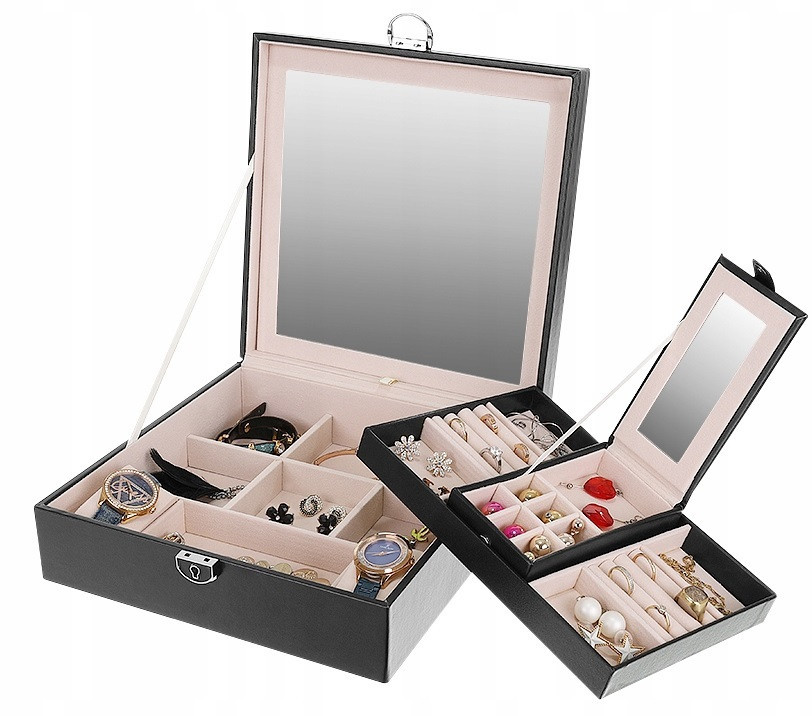 Скринька - футляр для зберігання прикрас з ключем Beautylushh (8896) Black Нововолинськ - фото 2