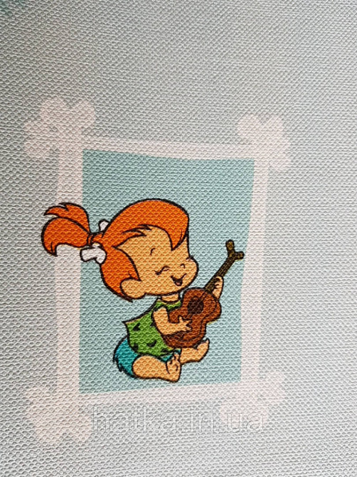 Обои виниловые на флизелине AdaWall Ada Kids метровые детские мультфильм Флинтстоуны картинки  на голубом фоне Киев - изображение 5