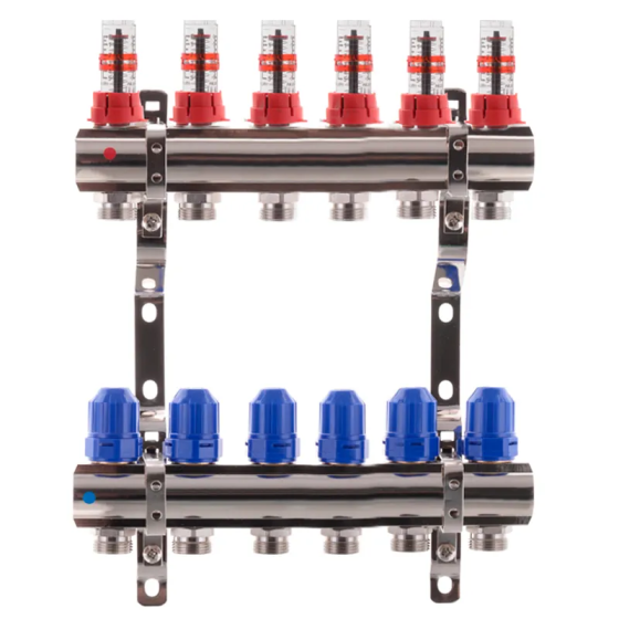 Колекторний блок з витратомірами Koer KR.1110-06 1"x6 ways   ( KR2643 ) 29174 Харків
