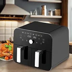 Аэрофритюрница Sokany SK-10008, 10 л (2×5 л), 2400 Вт, Air Fry, сенсорно-механическое управление, таймер Одесса - изображение 7